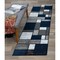 World Rug Gallery Contemporary Modern Boxes Design Soft Runner Rug 2' x 7'2'' Navy 106NAVY2X7 - alternate 1